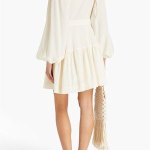 NWT Jonathan Simkhai Ivory Belted Long Sleeve  Women's Dress